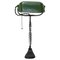 Grüne Vintage Emaille Bankiers Tischlampe 3