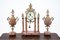 Antique French Marble Clock, 1900s, Set of 3 1