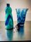 Blown Murano Glass Vase & Bottle by Carlo Moretti, 1980s, Set of 2 1