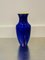 Murano Glass Flower Vase in Cobalt Blue with Yellow Interior by Gino Cenedese for Cenedese Murano, 1980s 1