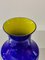 Murano Glass Flower Vase in Cobalt Blue with Yellow Interior by Gino Cenedese for Cenedese Murano, 1980s, Image 3