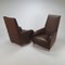 Italian Leather Lounge Chairs by Molinari, 1990s, Set of 2 3