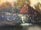 Oil Painting on Canvas- Landscape With a Water Mill Signed 1950s 8