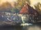 Oil Painting on Canvas- Landscape With a Water Mill Signed 1950s, Immagine 8