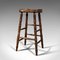 Antique English Beech & Ash Stool, 1900s, Image 3