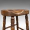 Antique English Beech & Ash Stool, 1900s, Imagen 10