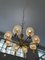 Mid-Century Pendant Lamp with 8 Glass Shades 2