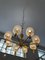 Mid-Century Pendant Lamp with 8 Glass Shades, Immagine 2