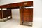 Vintage Rosewood & Brass Partners Desk, Set of 3 9