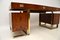 Vintage Rosewood & Brass Partners Desk, Set of 3 10