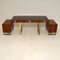 Vintage Rosewood & Brass Partners Desk, Set of 3 5