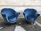 Blue Velvet Seats by Federico Munari, 1950s, Set of 2 5