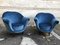 Blue Velvet Seats by Federico Munari, 1950s, Set of 2 6