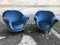 Blue Velvet Seats by Federico Munari, 1950s, Set of 2 1