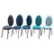 Oval Backrest Chairs, Italy, 1960s, Set of 5 1