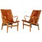 Eva Lounge Chairs with Leather by Bruno Mathsson, Set of 2 1