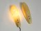 Long Mid-Century Modern Fiberglass and Brass Wall Lights, Set of 2 5