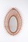 French Oval Rattan Wall Mirror, 1960s, Immagine 1