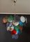 Space Age Murano Glass Chandelier with 57 Multicolored Glasses, 1980s, Imagen 1
