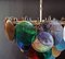 Space Age Murano Glass Chandelier with 57 Multicolored Glasses, 1980s 6