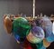 Space Age Murano Glass Chandelier with 57 Multicolored Glasses, 1980s, Image 6