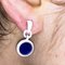 Natural Lapis Lazuli Disc & White Hand Enameled Sterling Silver Dangle Earrings from Berca 4