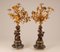 Antique French Napoleon III Figural Candelabras in Ormolu, Bronze and Marble Depicting Cupid or Cherub with Flowers, Set of 2 9