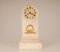 French Empire Bronze and White Marble Pendulum Mantel Clock, Early 19th Century 1