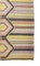 Mid-Century Handwoven Kilim Rug in Yellow, Pink, Lavender and Black-Brown Geometric Pattern, 1950s 2