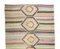 Mid-Century Handwoven Kilim Rug in Yellow, Pink, Lavender and Black-Brown Geometric Pattern, 1950s, Image 4