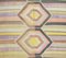 Mid-Century Handwoven Kilim Rug in Yellow, Pink, Lavender and Black-Brown Geometric Pattern, 1950s, Image 5