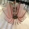 Mid-Century Round Pink Murano Glass Chandelier in the Style of Fontana Arte, 1980 3