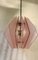 Mid-Century Round Pink Murano Glass Chandelier in the Style of Fontana Arte, 1980, Imagen 6
