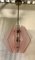 Mid-Century Round Pink Murano Glass Chandelier in the Style of Fontana Arte, 1980, Imagen 1