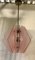 Mid-Century Round Pink Murano Glass Chandelier in the Style of Fontana Arte, 1980, Immagine 1