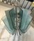 Mid-Century Aqua Green Murano Glass Chandelier in the Style of Fontana Arte, 1980, Immagine 4