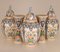 Antique Dutch Chinoiserie Delftware Garniture of Vases in Multicolored Tinglazed Pottery, 19th Century, Set of 5 22