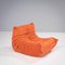 Togo Cadmium Orange Lounge Chair by Michel Ducaroy for Ligne Roset 2