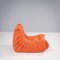 Togo Cadmium Orange Lounge Chair by Michel Ducaroy for Ligne Roset 3