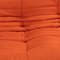Poltrona Togo arancione con poggiapiedi di Michel Ducaroy per Ligne Roset, set di 2, Immagine 7