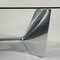 Chromed Cast and Aluminium Glass Table by Jeff Miller, 2000s 15
