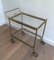 Neoclassical Style Brass Drinks Trolley with Removable Trays, France, 1940s 2