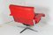 Mid-Century Pieff Gamma Red Leather Tubular Chrome Swivel Chair with Footstool, Set of 2 15