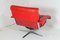 Mid-Century Pieff Gamma Red Leather Tubular Chrome Swivel Chair with Footstool, Set of 2, Image 15