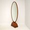 French Art Deco Free Standing Mirror in Walnut, Immagine 2