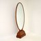 French Art Deco Free Standing Mirror in Walnut, Image 3