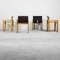 Vintage Chairs in Wood in the Style of Tobia & Afra Scarpa, 1970s, Set of 4 1