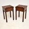 Antique Chippendale Style Mahogany Bedside Tables, Set of 2, Image 11
