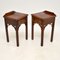 Antique Chippendale Style Mahogany Bedside Tables, Set of 2, Image 4