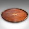 Antique English Georgian Mahogany and Brass Serving Tray with Boxwood Inlay, 1800s, Image 1